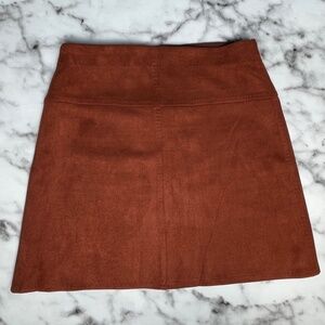 MAXSTUDIO Faux Suede A-Line Miniskirt - SIZE M